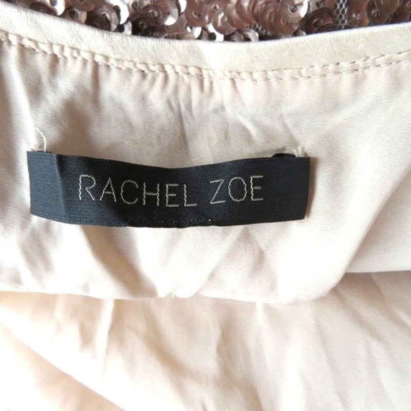 ONLY ONE!!! Rachel Zoe $395 Gold Sequin Shift Dress Size L 3/4 Sleeve Party / Cocktail Dress