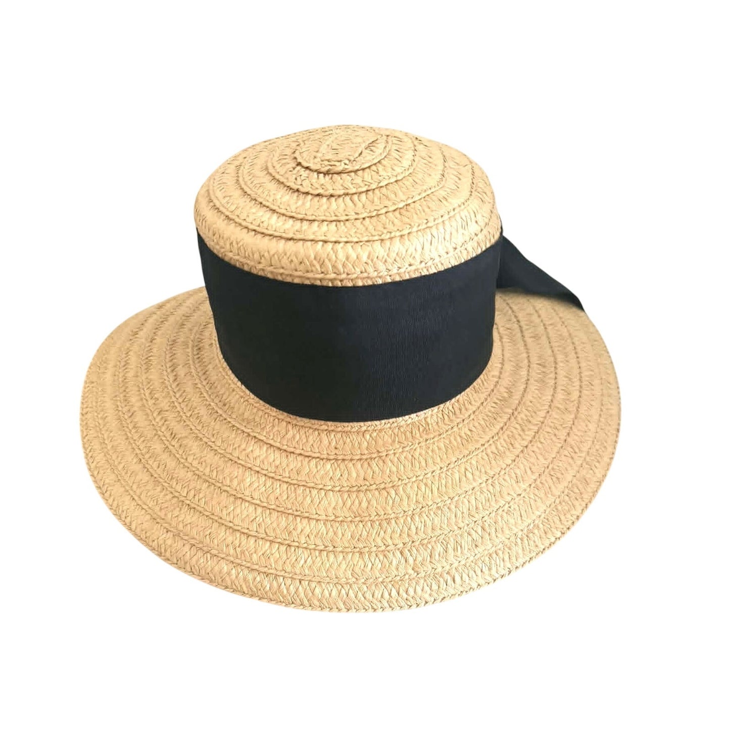 Four Buttons Straw Sun Hat Wide Brim