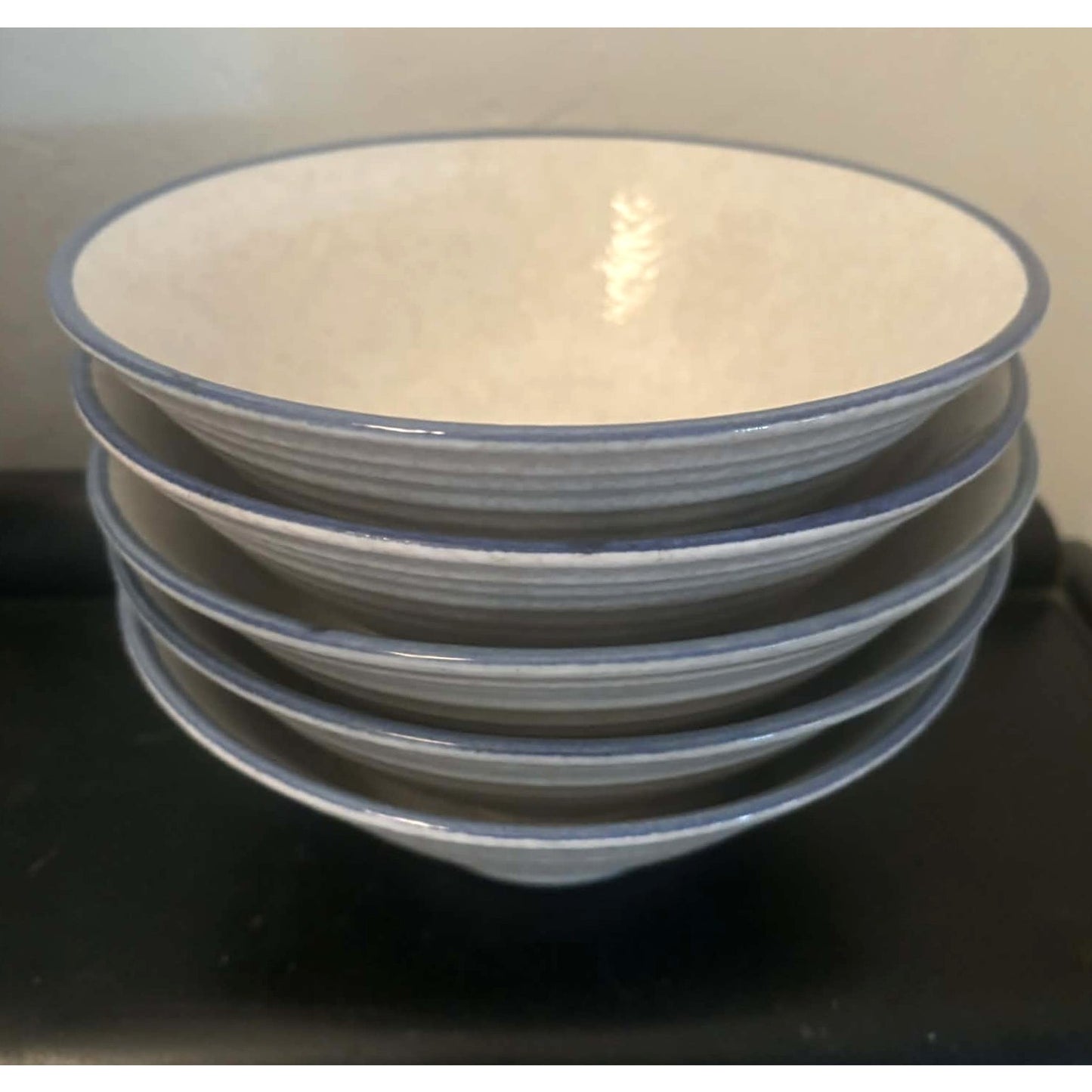 Vintage Japanese Stoneware Bowls Set of 5