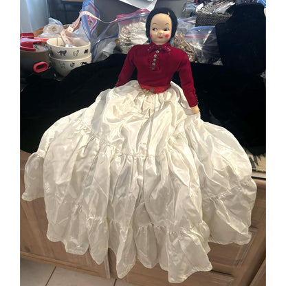 Vintage Mexican Folk Art Woman Doll – Hand-Dressed, 29”