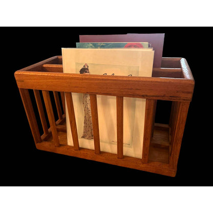 ONY TWO!!! Vintage Mid Century Modern Goodwood Teak Magazine Rack Holder