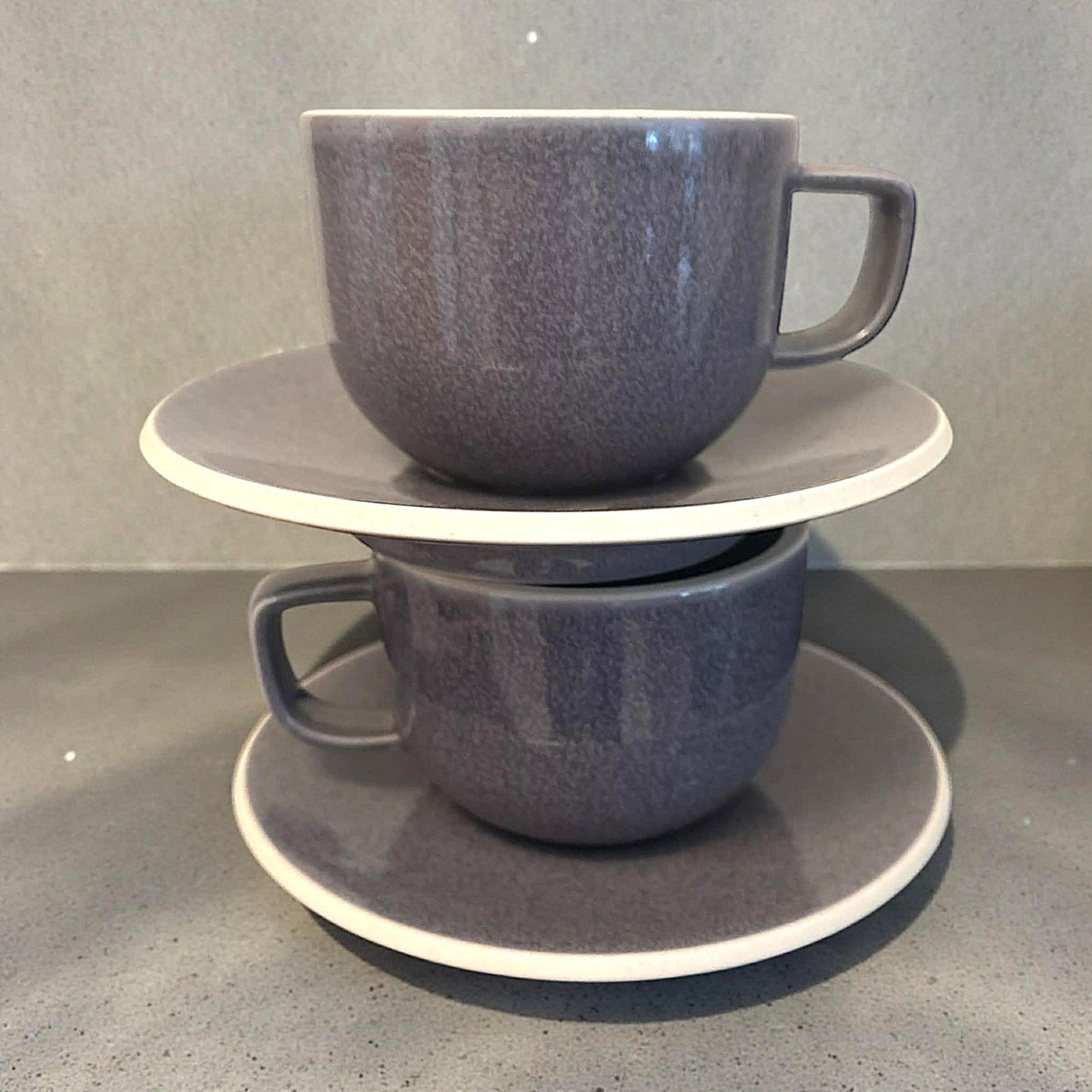 ONLY ONE!!! Vintage MCM Blue Sasaki Japan Cups & Saucers Set of 2