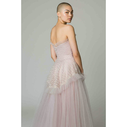 ONLY ONE!!! Vintage 1950s Ballet Pink Strapless Tulle Ballerina Party Dress – Sweetheart Lace Bodice, Full Tea-Length Skirt