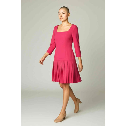 ONLY ONE!!! Vintage Hot Pink Pleated Drop Waist Dress – Barbiecore Ann Taylor Size 2