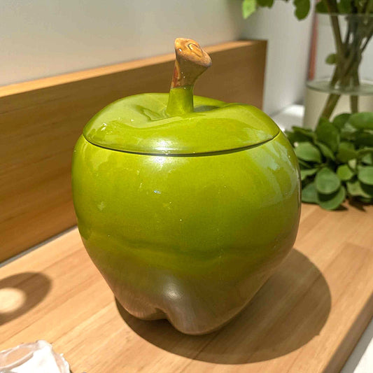 ONLY ONE!!! Vintage Green Apple Ceramic Cookie Jar – USA T-111 Mid-Century Kitchen Decor