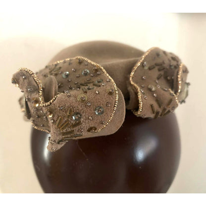 Vintage Italian Beaded Cocktail Hat by Lou Johnson