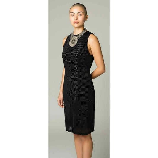 ONLY ONE!!! Vintage Ralph Ralph Lauren Black Sleeveless Velvet Sparkle Dress ~ Size L