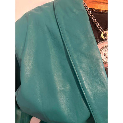 ONLY ONE!!! Vintage Wilsons Suede & Leather Teal 100% Leather Outfit ~  Size 10