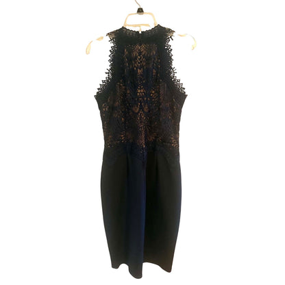 Tadashi Shoji Fornax Lace & Neoprene Cocktail Dress Navy Size 8 Sold Out
