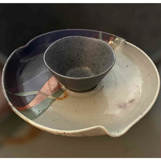 ONLY ONE!!! Vintage Hanselmann Signed Stoneware Serving Platter