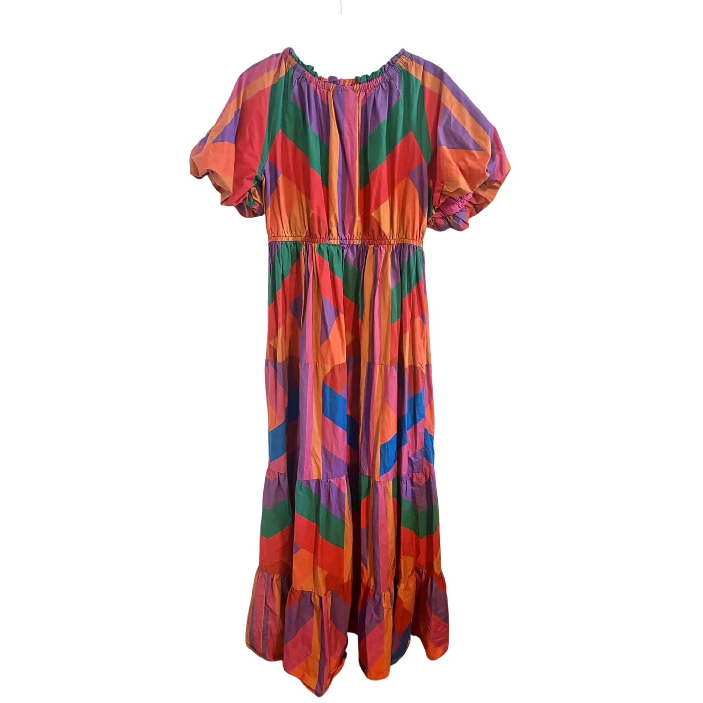 Farm Rio Colorful Geometric Maxi Dress – NWT Size L