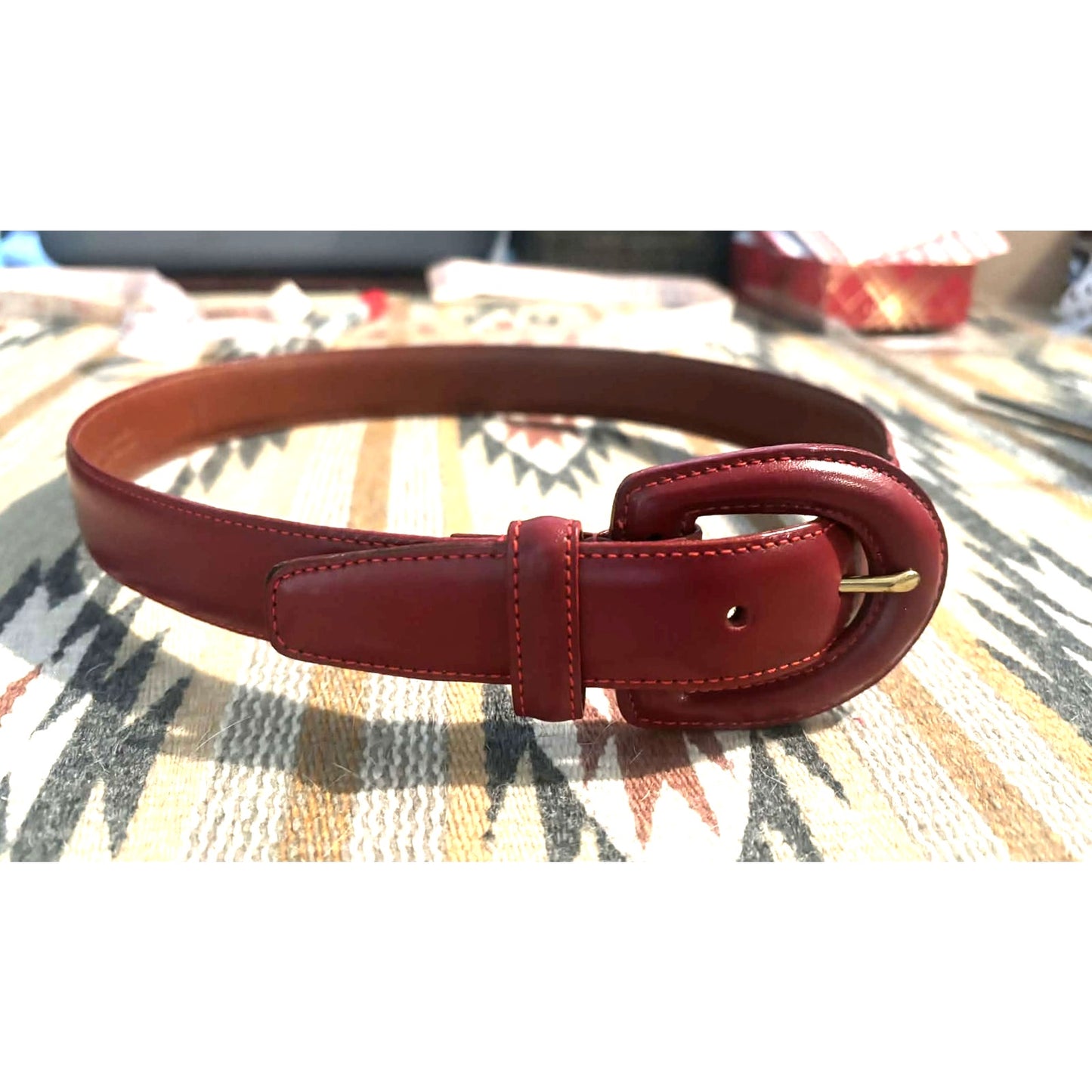 ONLY ONE!!! Vintage Coach Leather Belt Cranberry Red USA ~ Size Small