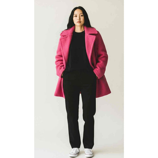 ONLY ONE!!! NVLT Textured Pink Boucle Coat Wool Winter Coat ~ Sz M