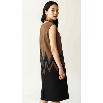 Joseph Ribkoff Faux Suede Chevron Sheath Dress – NWT – Size 8