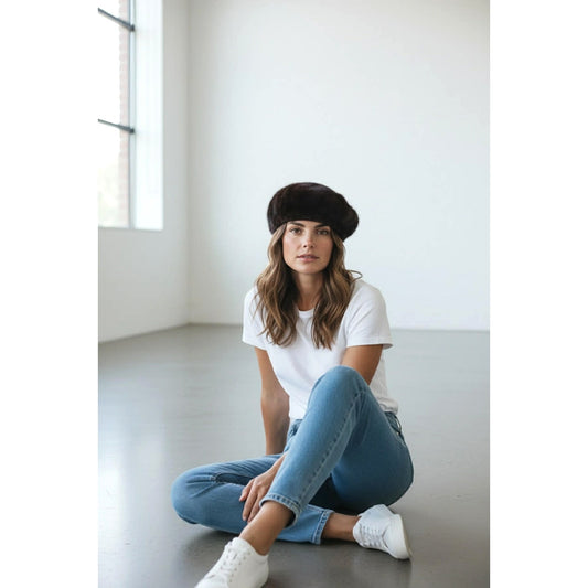 ONLY ONE!!! Vintage 1950s Evelyn Varon Exclusive Brown Mink Fur  Pillbox Hat