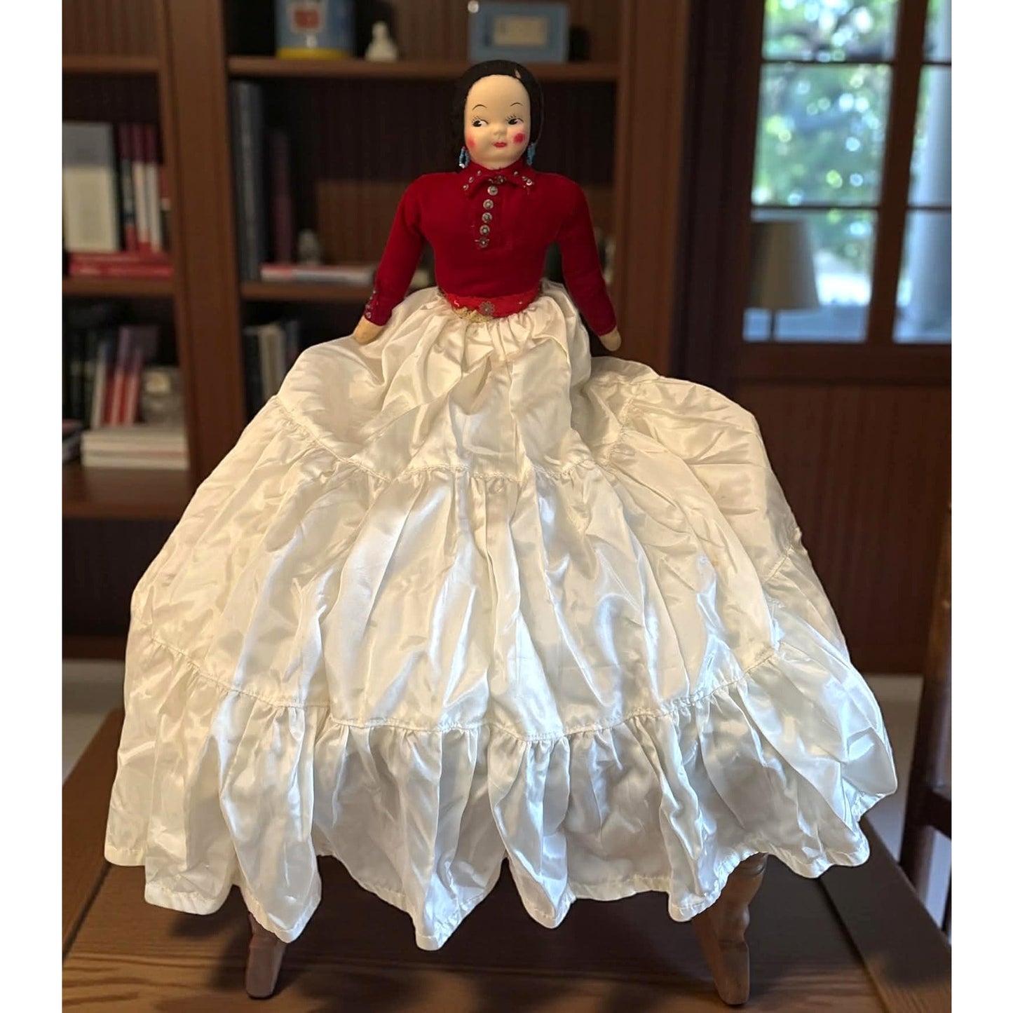 Vintage Mexican Folk Art Woman Doll – Hand-Dressed, 29”
