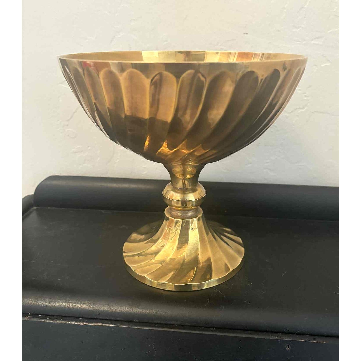 ONLY ONE!!! Vintage Brass Compote MCM Fluted Bowl