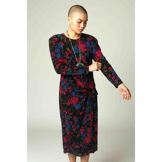 ONLY ONE!!! Vintage Louis Féraud Silk & Viscose Floral Dress – Size 6