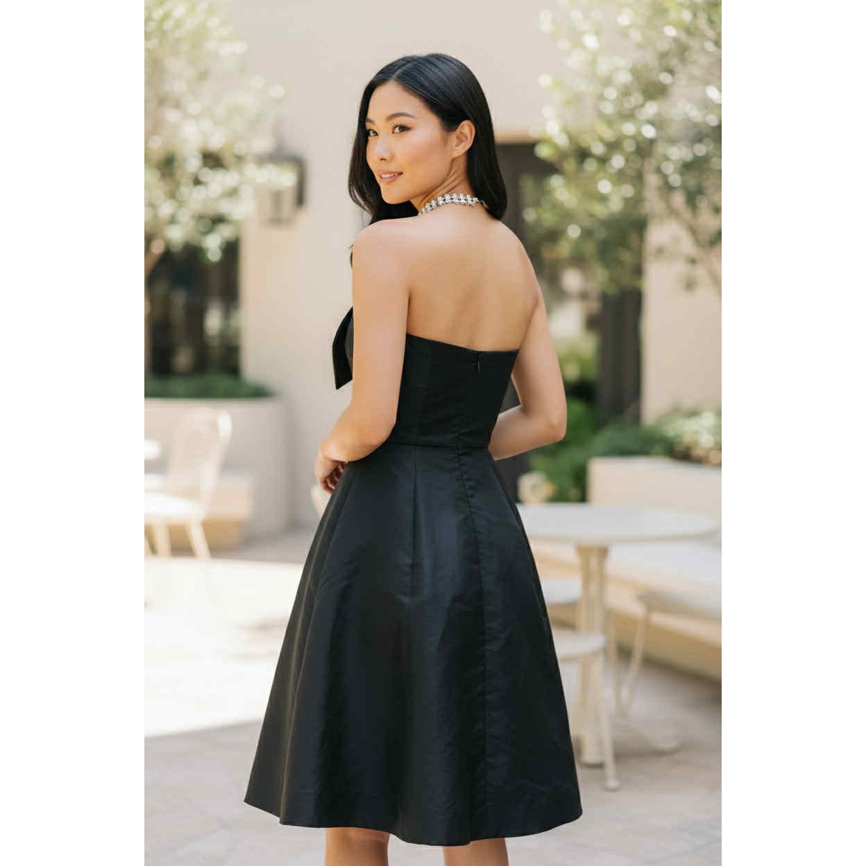 ONLY ONE!!! Vintage 1980s CLIMAX David Howard Black Strapless Party Dress Sz 11/12