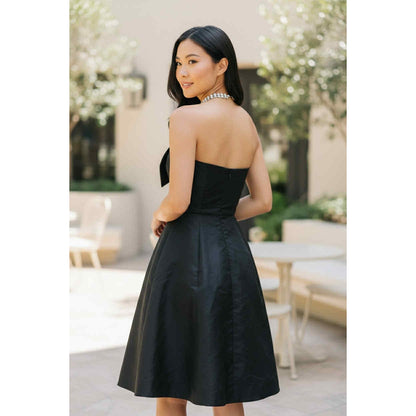 ONLY ONE!!! Vintage 1980s CLIMAX David Howard Black Strapless Party Dress Sz 11/12