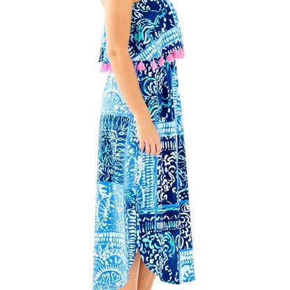 Lilly Pulitzer Meridian Midi Deep Indigo Leied Back Dress ~ Size XS