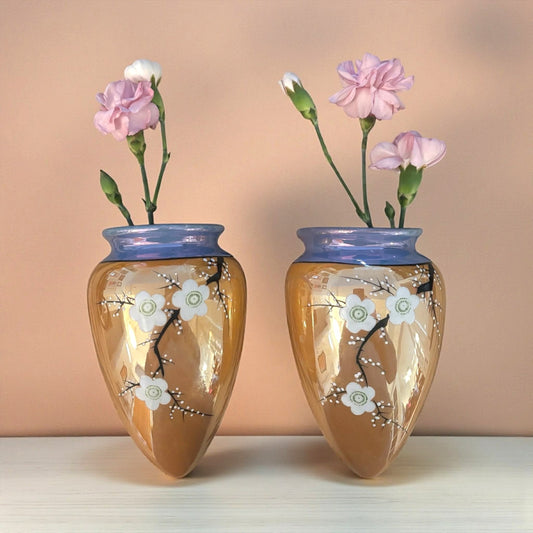 Vintage Japanese Wall Pocket Vases | Set of Two