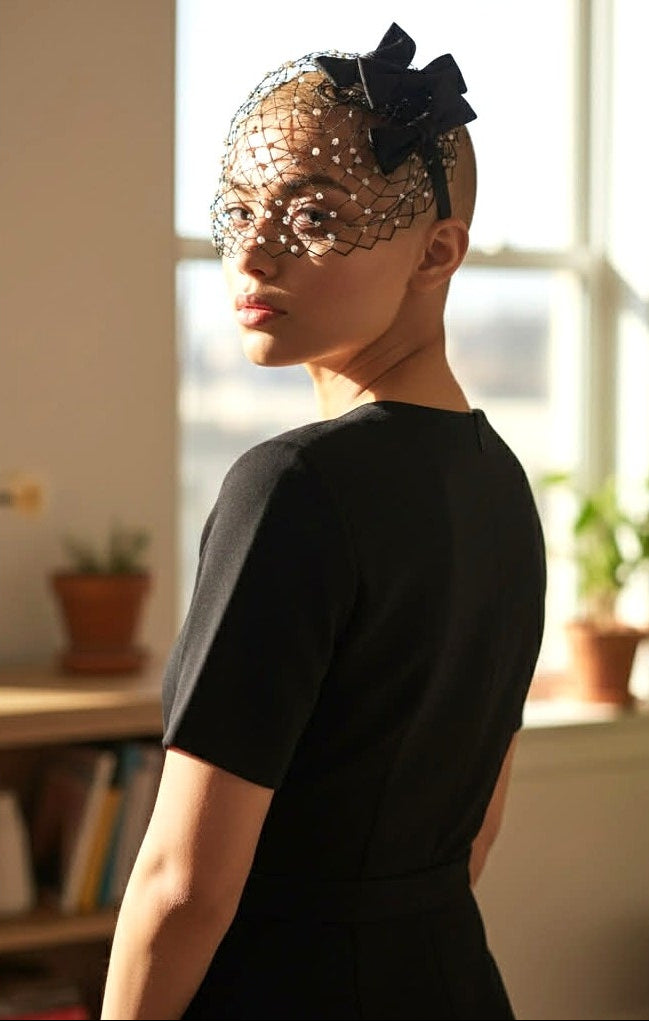 Vintage 1950s-60s Beaded Snood Hair Fascinator