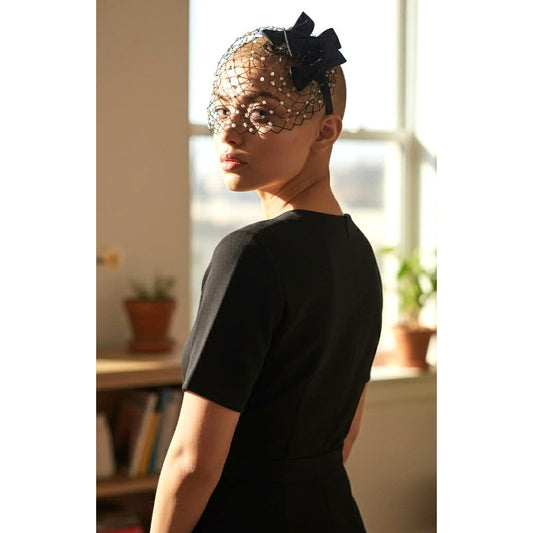 Vintage 1950s-60s Beaded Snood Hair Fascinator