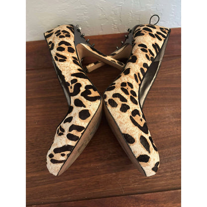 ONLY ONE!!! Sam Edelman “Evan” Leopard Calf Hair Lace-Up Spike Heels – Size 9M