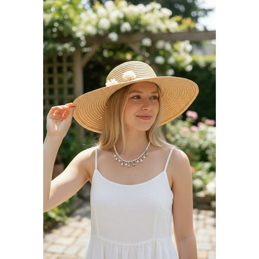 Vintage Betmar Italian Straw Wide-Brim Sun Hat