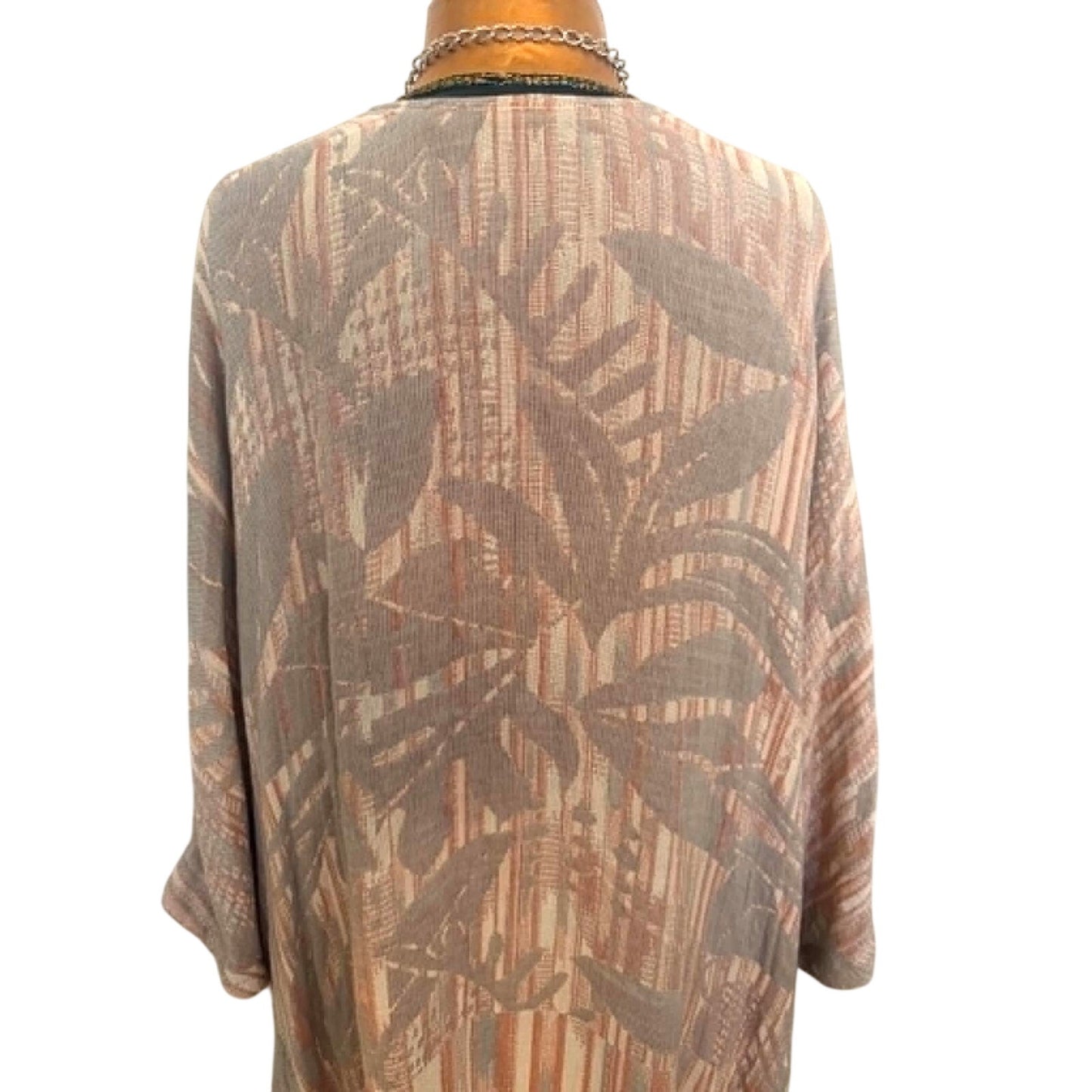 Soft Surroundings Tassel Boho Kimono Duster – XL Neutral Wrap Cardigan