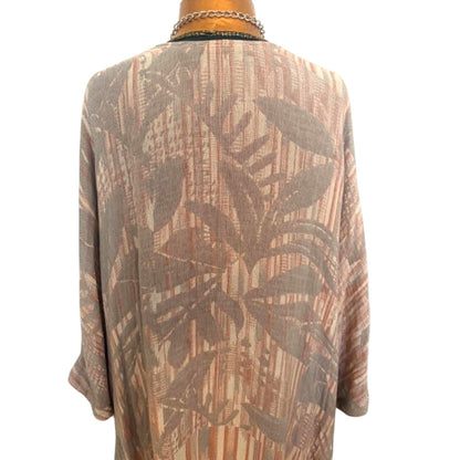 Soft Surroundings Tassel Boho Kimono Duster – XL Neutral Wrap Cardigan