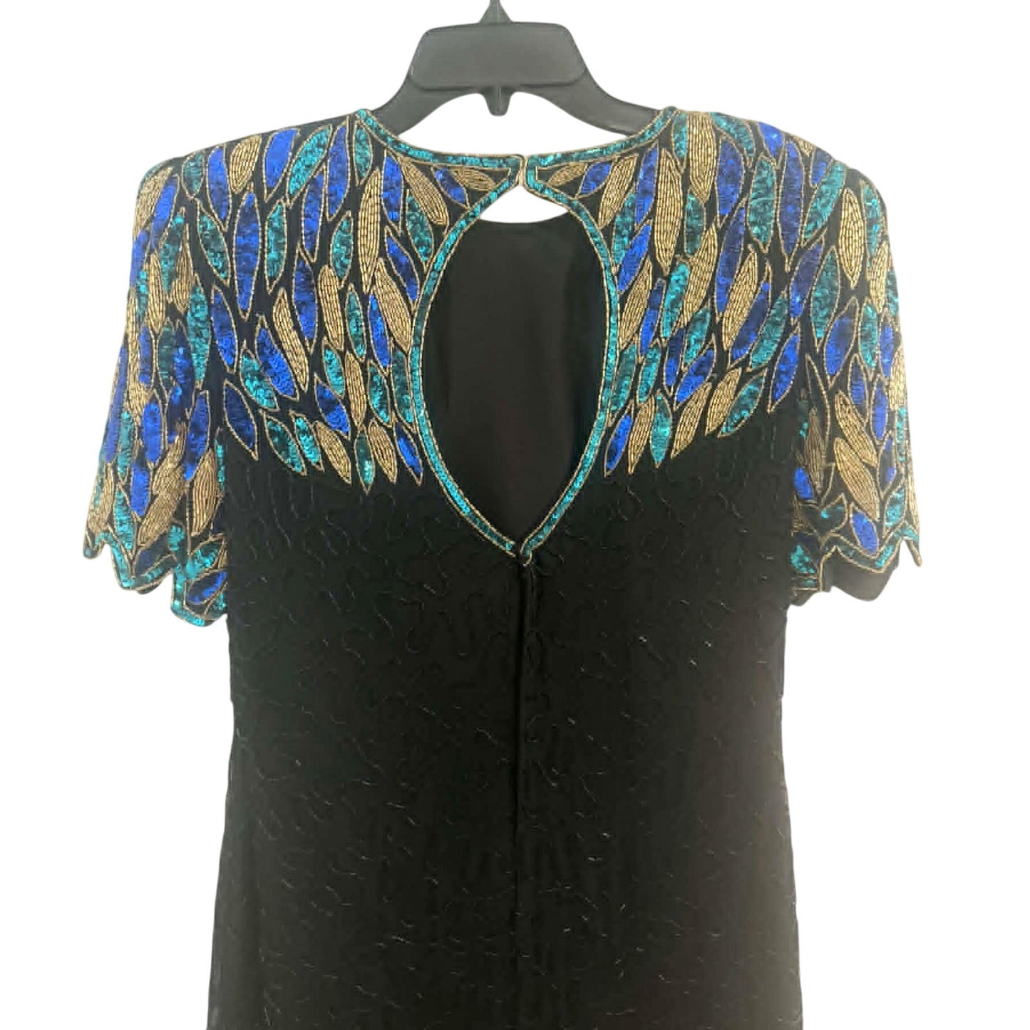 Vintage Laurence Kazar Silk Beaded Dress Size M