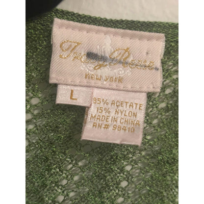 ONLY ONE!!! Tracy Reese New York Green Open Knit Tie Belt Cardigan Sweater ~ Size L