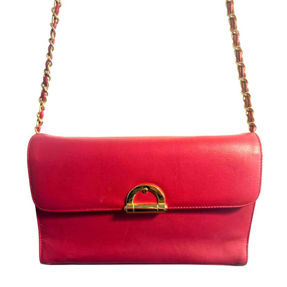 Vintage Lord & Taylor Red Leather Shoulder Bag