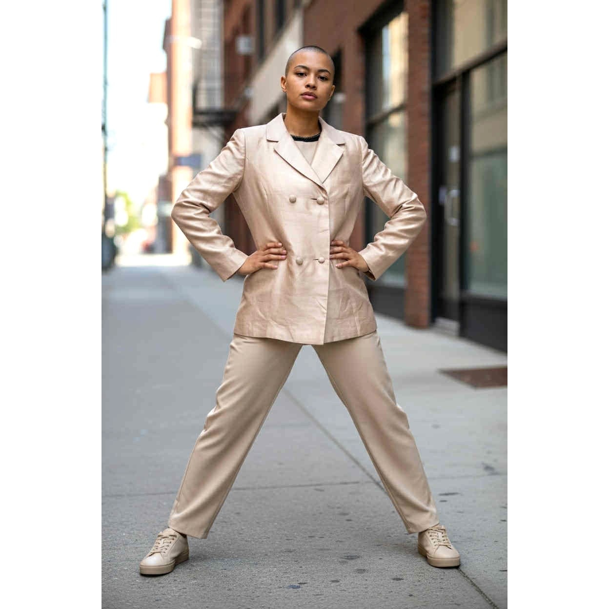 ONLY ONE!!! Vintage 1960s Raw Silk Jacket & Shell Top Set ~ Size L