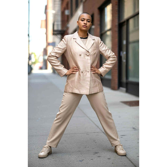 ONLY ONE!!! Vintage 1960s Raw Silk Jacket & Shell Top Set ~ Size L