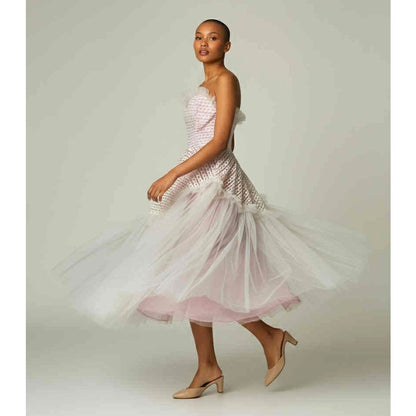 ONLY ONE!!! Vintage 1950s Ballet Pink Strapless Tulle Ballerina Party Dress – Sweetheart Lace Bodice, Full Tea-Length Skirt