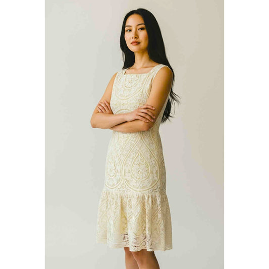ONLY ONE!!! Vintage Cream Lace Fit & Flare Dress – Cele Originals (Size S)