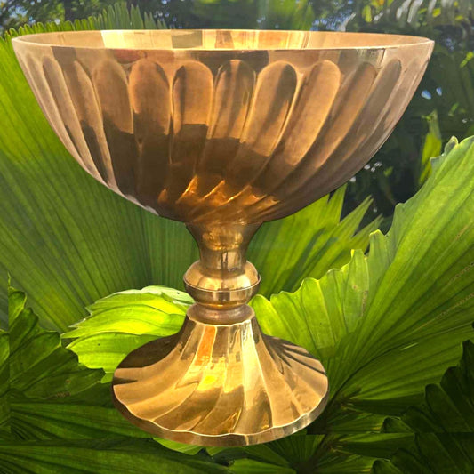 ONLY ONE!!! Vintage Brass Compote MCM Fluted Bowl