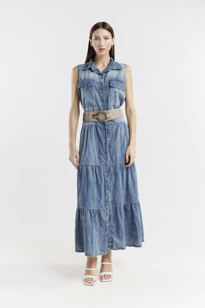 Nikolina Stretch Belt with Silver Buckle – Effortless Chic