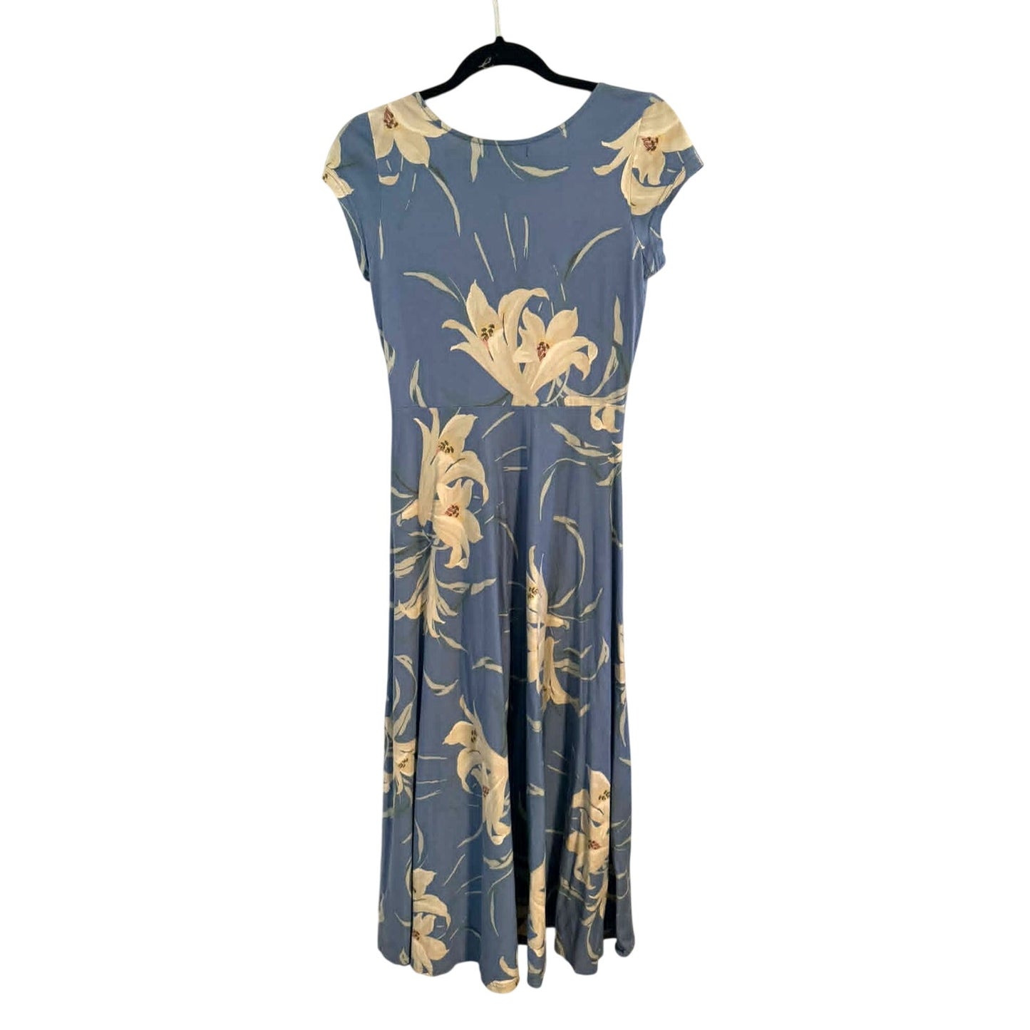 Chaps Blue Floral Maxi Dress S 100% Cotton
