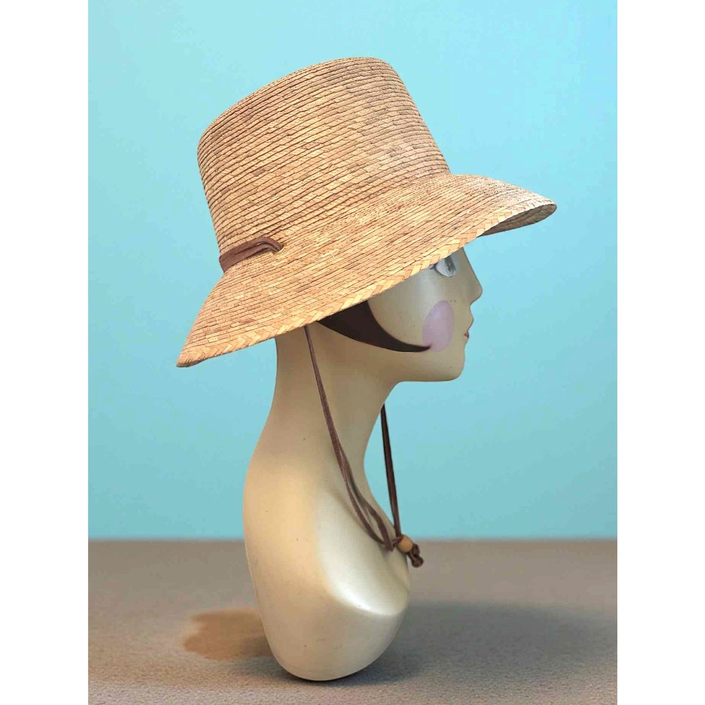 ONLY ONE!!! Vintage J. Tula Mexican Straw Sun Hat with Chin Strap – Wide Brim Rancher Style