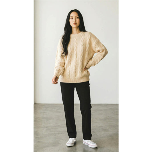 Vintage Benetton Shetland Wool Cable Knit Sweater