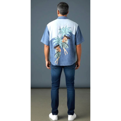 Tommy Bahama Island Scene Cotton Button-Up Men's Shirt L