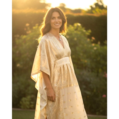 Vintage 1970s Gold Metallic Caftan