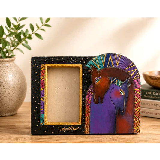 Vintage Laurel Burch Colorful Horse Folk Art Picture Frame