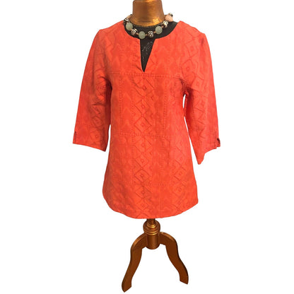Kate Spade New York Orange Cotton Silk Tunic Dress | S/M