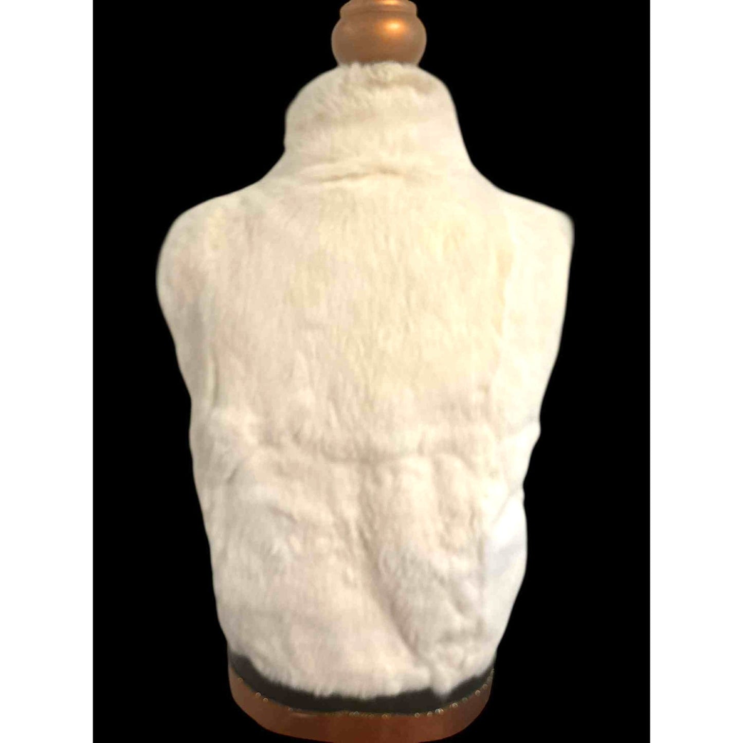 ONLY ONE!!! Vintage Split End Ltd. Boho Genuine Cream Rabbit Fur Vest Size L