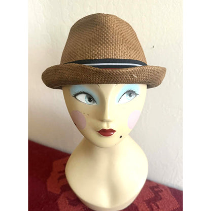 Peter Grimm Brown Straw Fedora Hat